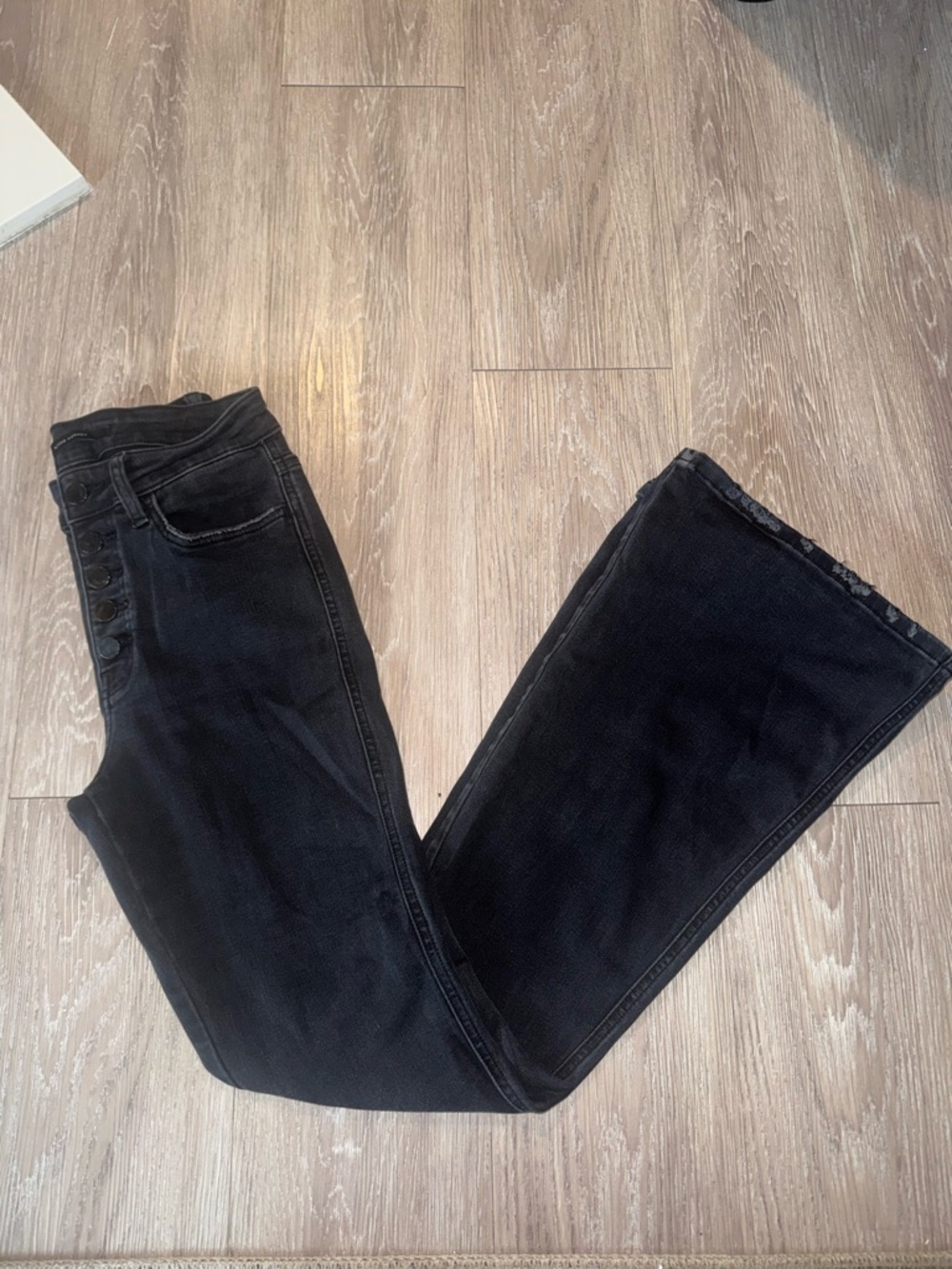 Flying Monkey Black High-Rise Wide Leg Button-Fly Jeans